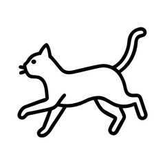 Outline drawing of a running cat vector illustration pet animal feline domestic mammal design clip art