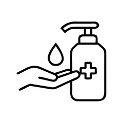 Hand sanitizer gel vector icon illustration for hygiene and health care coronavirus prevention