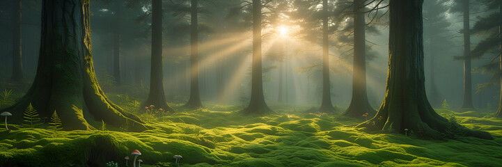 sunrise in the forest