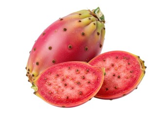 Prickly pear fruit fresh slices healthy food isolated view isolated on white background