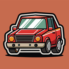 Cartoon Red Car Illustration