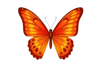 Obraz premium Illustration of a vibrant orange monarch butterfly isolated on white background