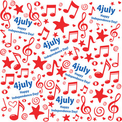 Independence day 4 th july. Happy Independence day. Seamless pattern design for Independence Day.  Vector Illustration