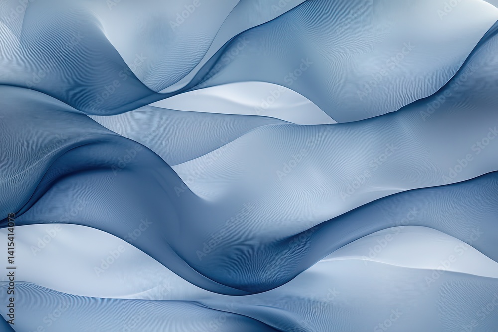 Wall mural soft blue waves abstract background for modern design projects