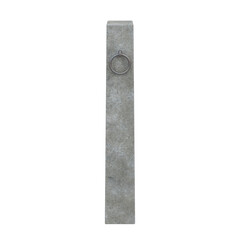Old Concrete Hitching Post, 3d illustration isolated on white background
