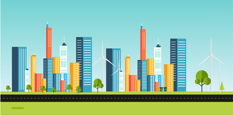 modern city scape urban scene