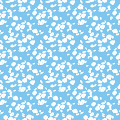 Floral seamless pattern print with white and blue soft colors