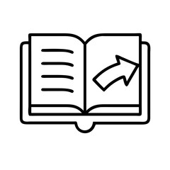 Open book with arrow icon vector illustration for education learning and knowledge concept design 90