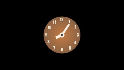 Numbers analog clock isolated animation, Minimal clock face animated - Powered by Adobe