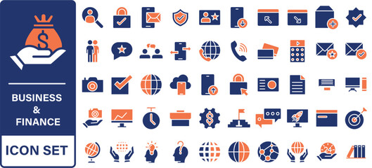 Business and office web icons in line style. Money, bank, contact, infographic. Icon collection. Vector illustration