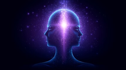 Obraz premium Inner Light Illumination - A glowing figure represents enlightenment, inner peace, and spiritual awakening. Perfect for meditation, mindfulness, and spiritual concepts