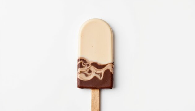 A delicious stick kulfa ice cream with a rich chocolate swirl layer