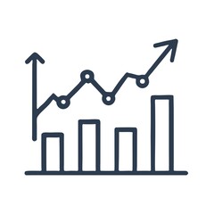 Chart and line graph icon for analytics, statistics and performance tracking