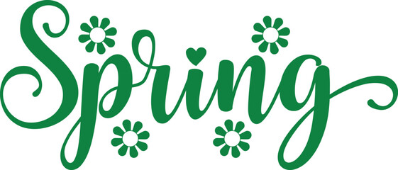 Spring typography design on plain white transparent isolated background for card, shirt, hoodie, sweatshirt, apparel, tag, mug, icon, poster or badge