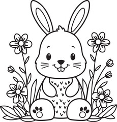 easter bunny with easter eggs