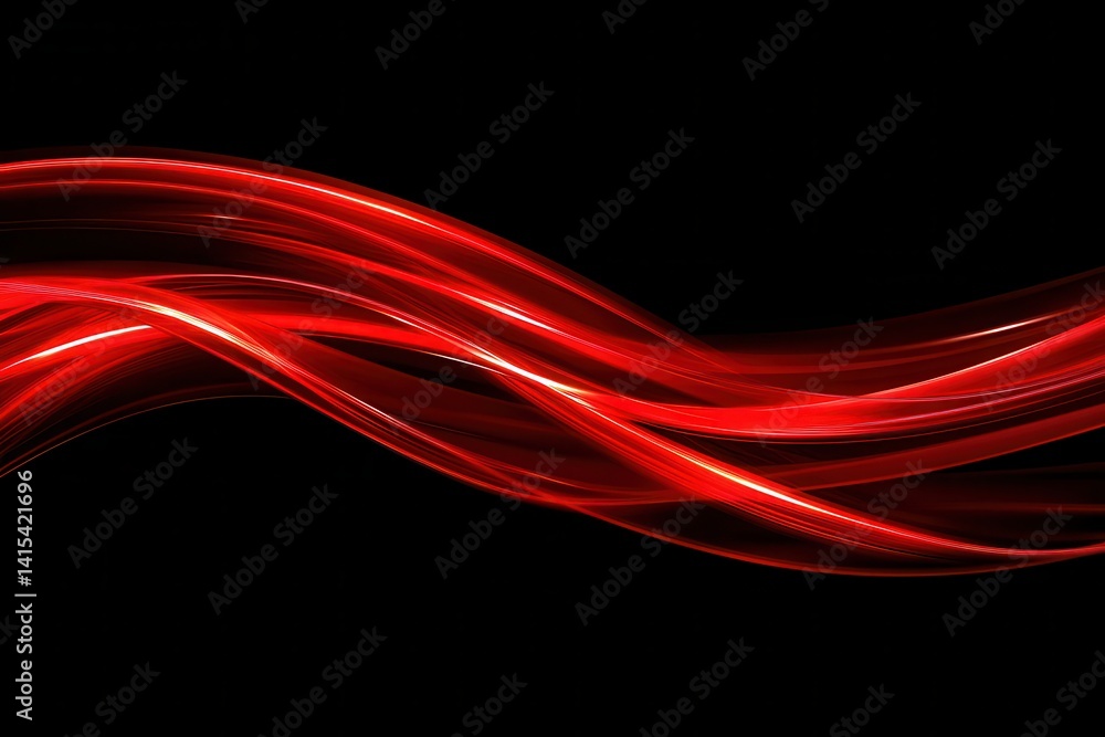 Canvas Prints dynamic flow of red light against a black background in motion