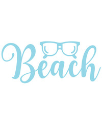 Beach typography clip art design on plain white transparent isolated background for card, shirt, hoodie, sweatshirt, apparel, tag, mug, icon, poster or badge