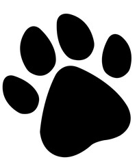 Dog paw print clip art design on plain white transparent isolated background for card, shirt, hoodie, sweatshirt, apparel, card, tag, mug, icon, poster or badge © AllYearRoundDesigns