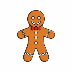  gingerbread man simple design vector