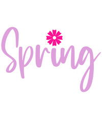 Spring typography design on plain white transparent isolated background for card, shirt, hoodie, sweatshirt, apparel, tag, mug, icon, poster or badge