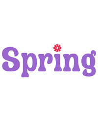 Spring typography design on plain white transparent isolated background for card, shirt, hoodie, sweatshirt, apparel, tag, mug, icon, poster or badge