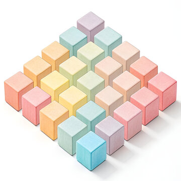 Fototapeta 3d render of colorful cubes