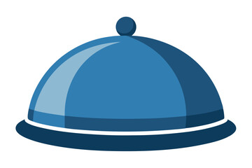 Fototapeta premium Illustration of a blue serving dome or a restaurant platter cloche