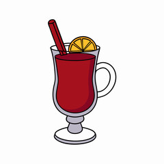 mulled wine isolated on white