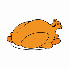 roasted chicken vector illustration