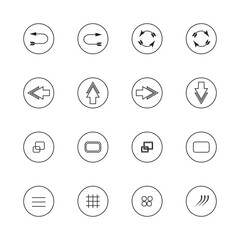 Fototapeta premium Minimalist arrow and interface button icons in circular outline style. Ideal for apps, websites, and UI UX design projects.