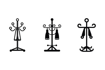 coat rack silhouette icon vector illustration