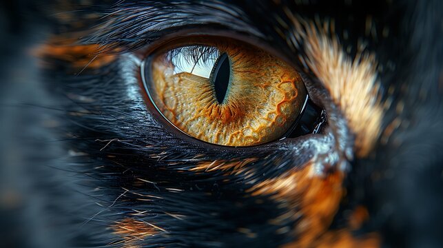 **Cat&rsquo;S Eye Close-Up With Dramatic Lighting, Fine-Art Minimalist Style --Ar 16:9 --S 954 --V 6.0 --Style Raw** - @Darya (Relaxed)