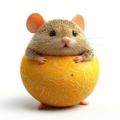 Mouse melon fruit isolated 3D render on white background 