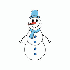 snowman on a white background
