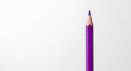 Freshly Sharpened Purple Pencil on white background