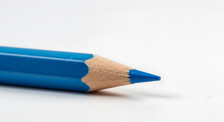 Freshly Sharpened Blue Pencil on white background