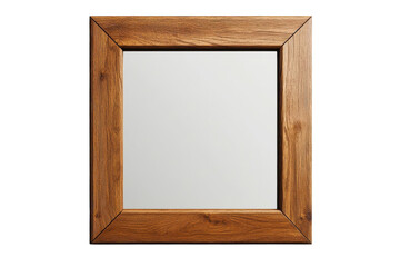A rustic square mirror with a rich brown wooden frame perfect for adding a touch of vintage charm to your home d cor The warm on transparent background