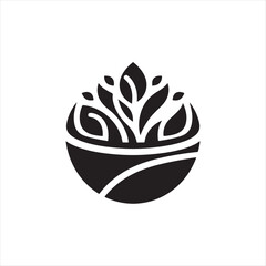 salad bowl vector silhouette logo illustration