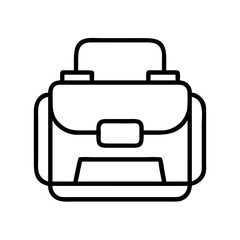 Vector line art icon of a stylish briefcase business bag work bag travel bag accessory design