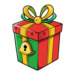 Santa gift box on white