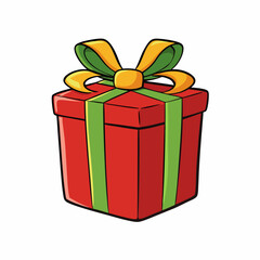 Santa  gift box on white