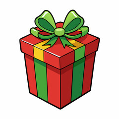 Santa  gift box on white