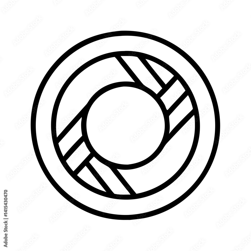 Aufkleber isolated vector graphic of a round aperture shutter diaphragm icon for photography and design use