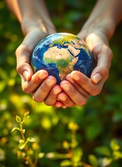 Hands Holding a Globe