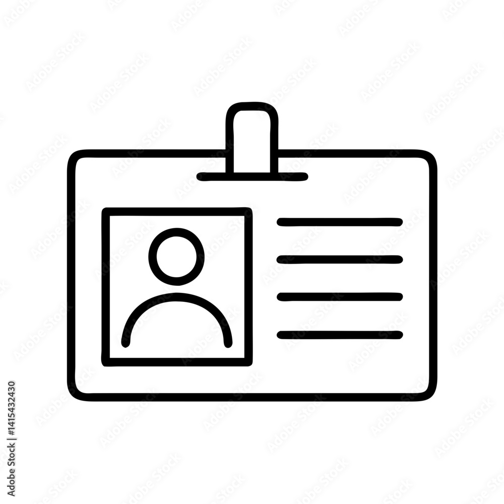Poster id card badge identification access employee security name tag pass identity card vector icon