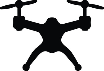 Four Simple Drone Silhouettes Against a White Background