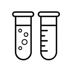 Laboratory test tubes for medical research and scientific experiments with liquid and bubbles icon