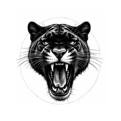 Obraz premium tiger head vector black silhouettes icons isolated on white background 
