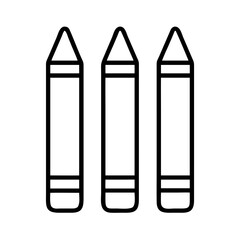 Three crayons vector illustration for coloring pages drawing art supplies back to school design