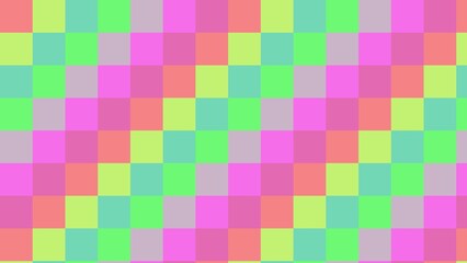 Vibrant, pastel-colored,  grid pattern